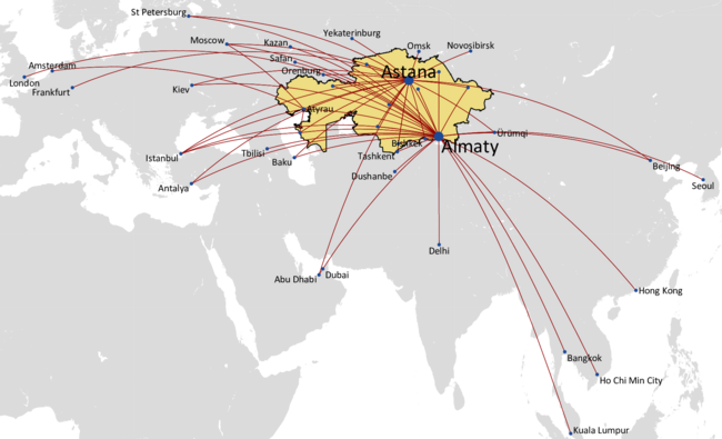 Air Astana Route Network