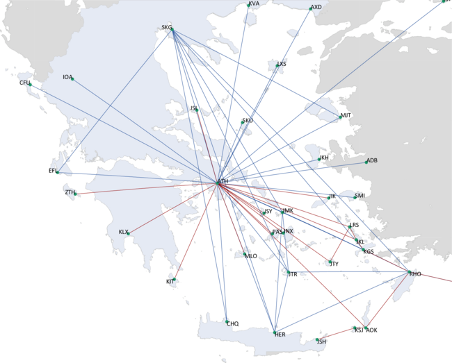 Aegean Domestic Route Network