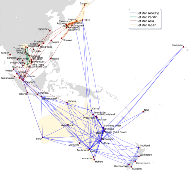 JETSTAR GROUP ROUTE NETWORKS