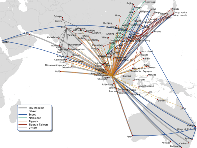 SIA GROUP ASIA/PACIFIC ROUTE NETWORKS