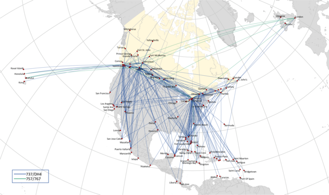 WESTJET ROUTE NETWORK