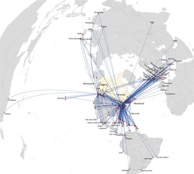 AIR CANADA ROUTE MAP