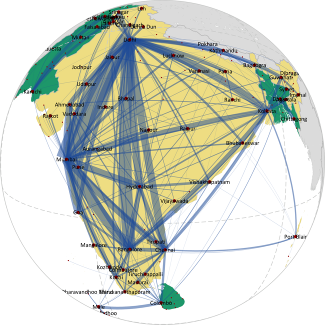 INDIAN SUB-CONTINENT: BUSIEST ROUTES