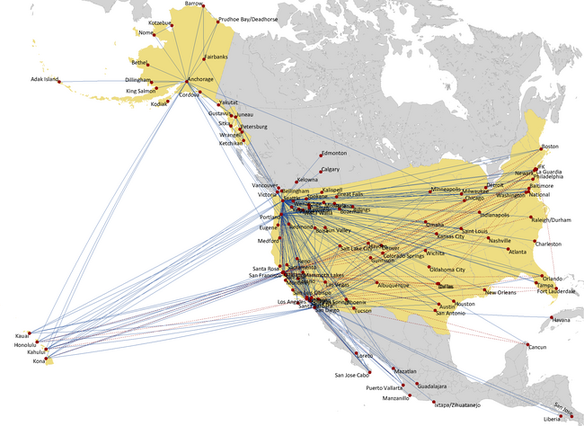 ALASKA AIR ROUTE NETWORK