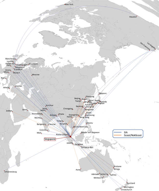 SIA LONG HAUL ROUTE NETWORK