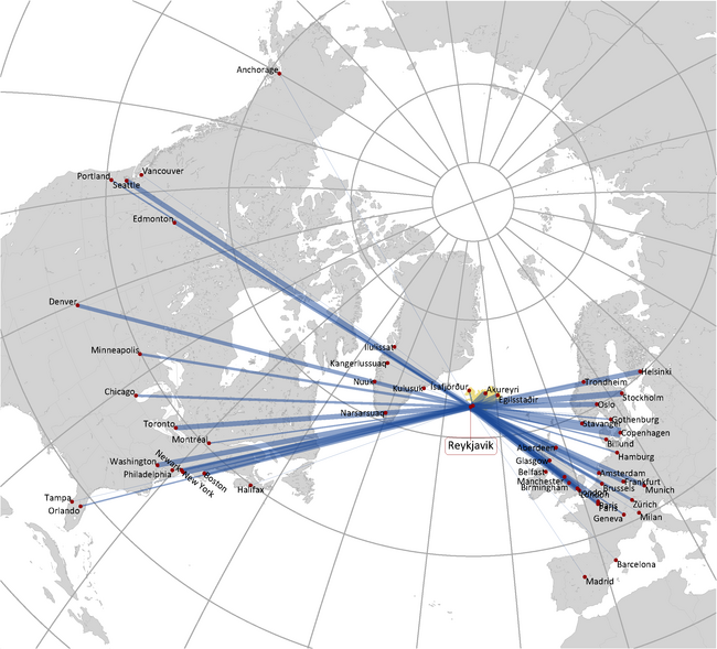 ICELANDAIR ROUTE MAP