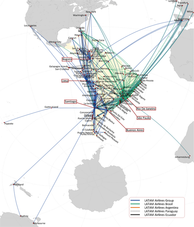 LATAM AIRLINES ROUTE NETWORK