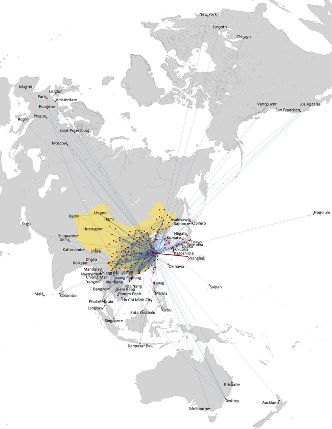 CHINA EASTERN ROUTE NETWORK