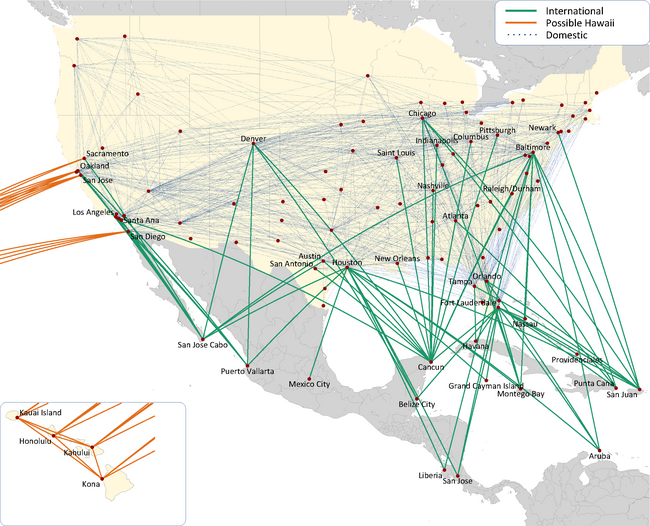 SOUTHWEST: OVERSEAS ROUTE NETWORK