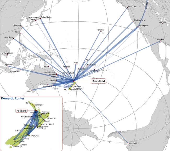 AIR NEW ZEALAND ROUTE NETWORK