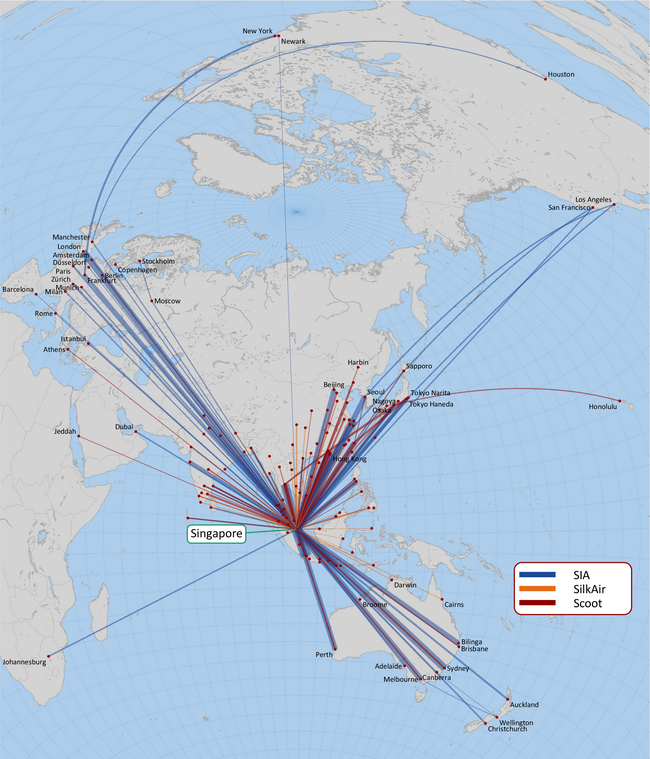 SINGAPORE AIRLINES LONG HAUL ROUTE NETWORK