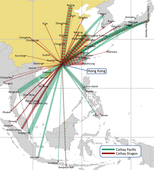 CATHAY PACIFIC REGIONAL ROUTE NETWORK