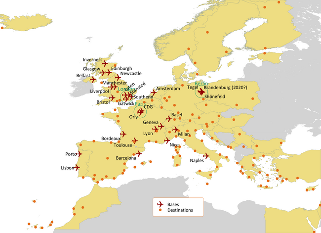 EASYJET BASES AND DESTINATIONS