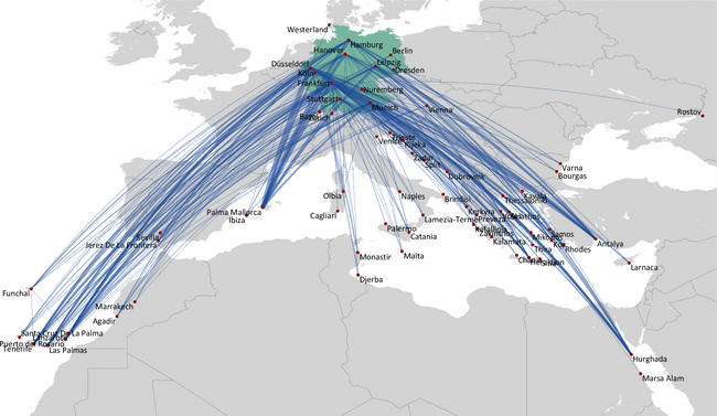 CONDOR: SHORT HAUL ROUTE NETWORK