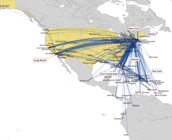 JETBLUE: PRE-COVID ROUTE NETWORK