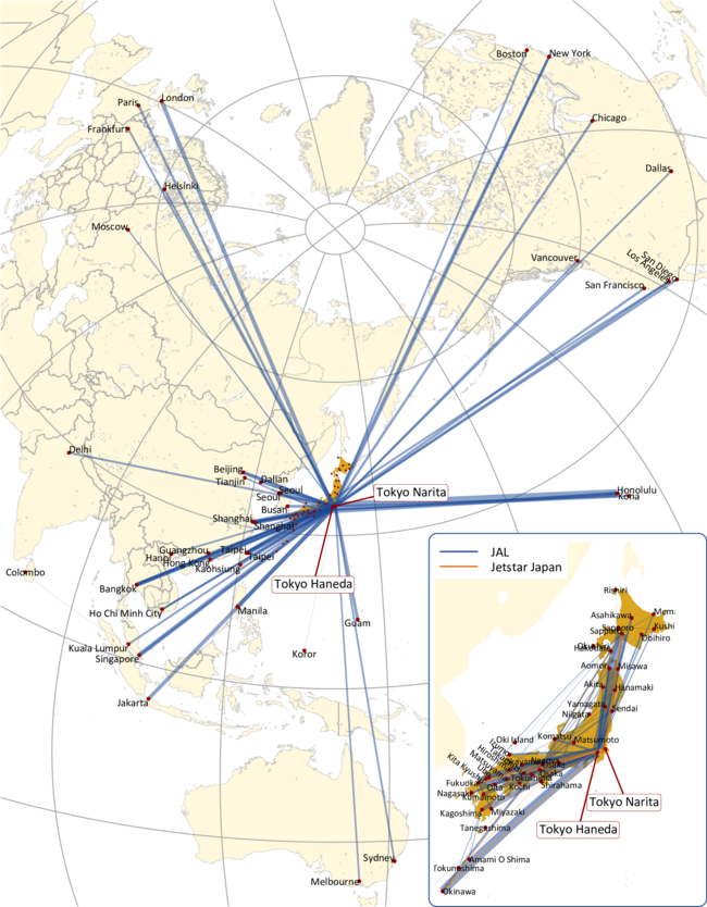 JAL: PRE-COVID ROUTE NETWORK