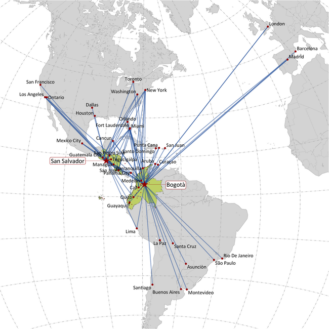 AVIANCA ROUTE NETWORK