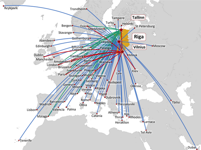 AIR BALTIC ROUTE MAP