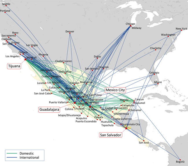 VOLARIS ROUTE MAP