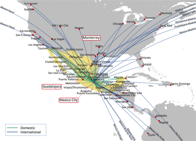 AEROMEXICO ROUTE MAP