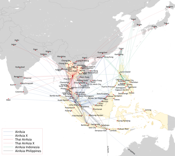 AIRASIA ROUTE MAP