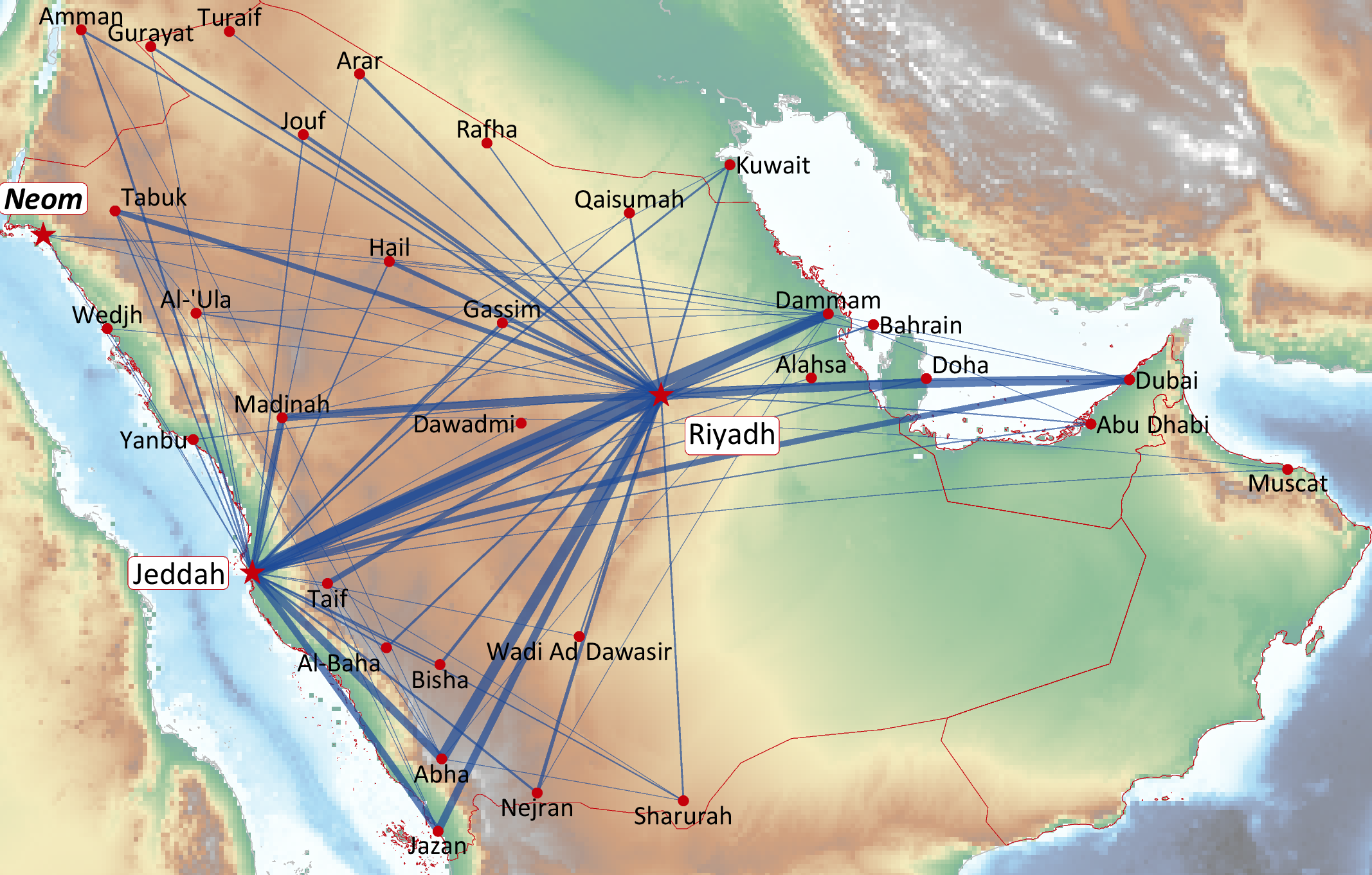 SAUDIA: DOMESTIC AND REGIONAL NETWORK