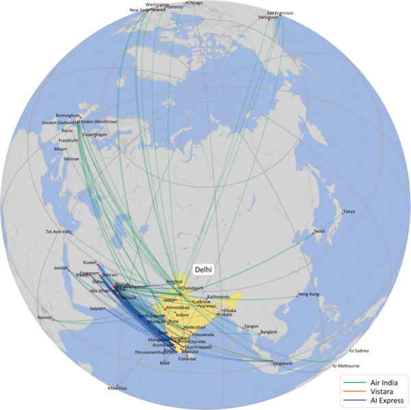 AIR INDIA: LONG HAUL ROUTE MAP