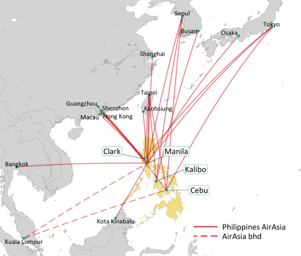 PHILIPPINES AIR ASIA: INTERNATIONAL ROUTE MAP