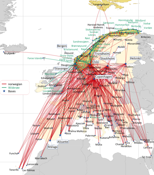 NORWEGIAN ROUTE MAP