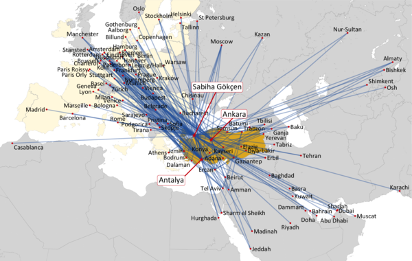 PEGASUS INTERNATIONAL ROUTE MAP