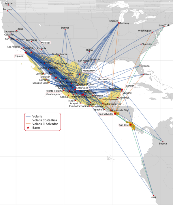 VOLARIS ROUTE NETWORK