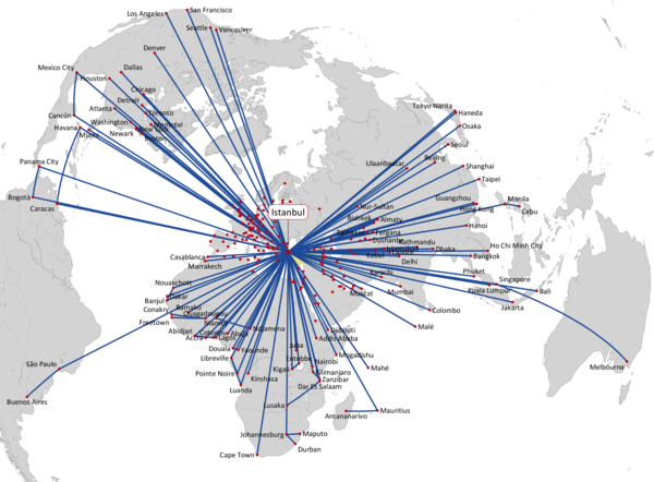 THY LONG HAUL ROUTE NETWORK