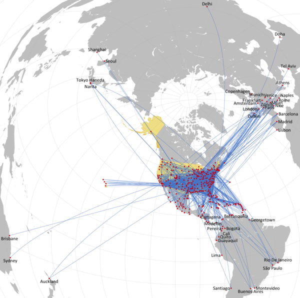 AMERICAN: INTERCONTINENTAL ROUTE NETWORK