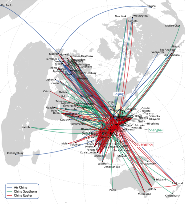 CHINESE BIG THREE: INTERNATIONAL NETWORK
