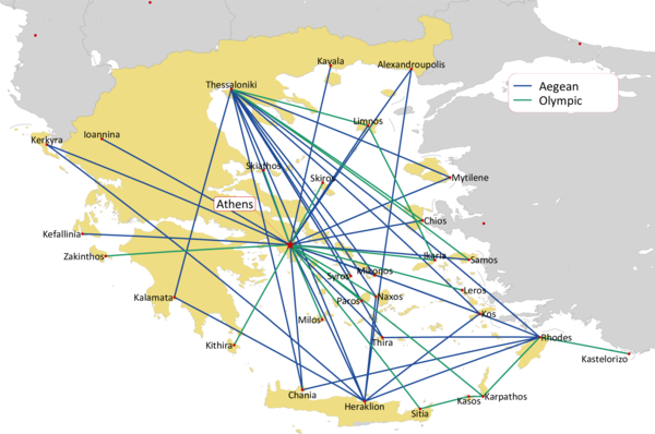 AEGEAN: DOMESTIC ROUTE MAP
