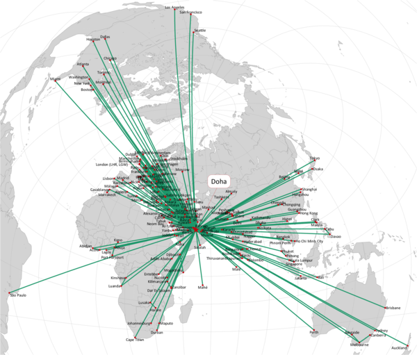 QATAR ROUTE MAP