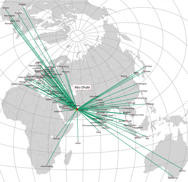 ETIHAD ROUTE MAP