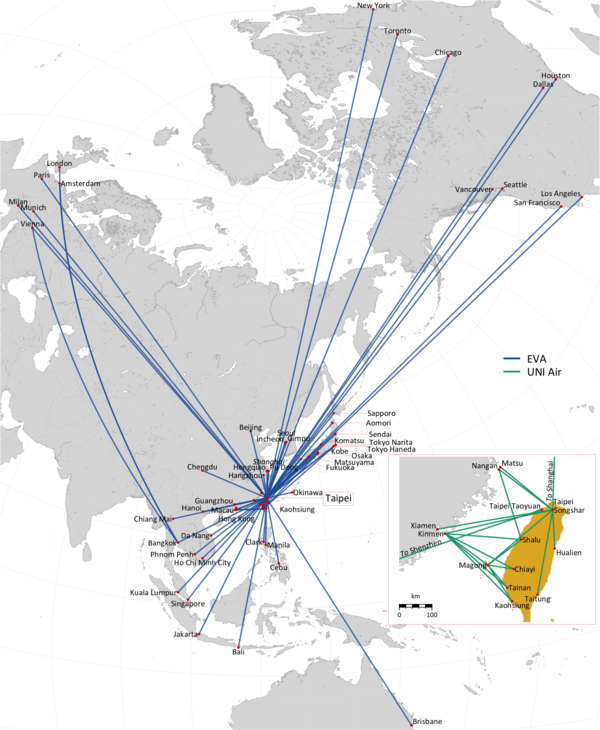 EVA AIR ROUTE NETWORK