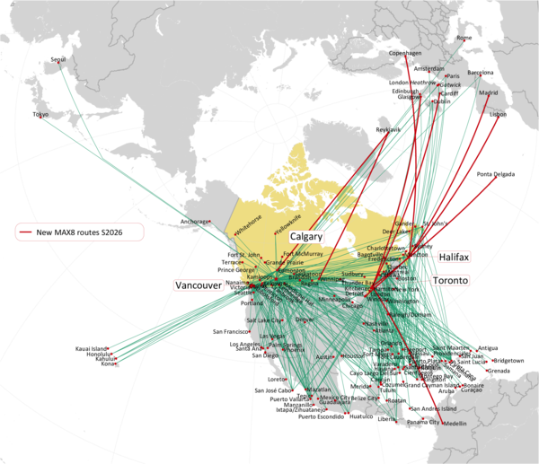 WESTJET ROUTE NETWORK