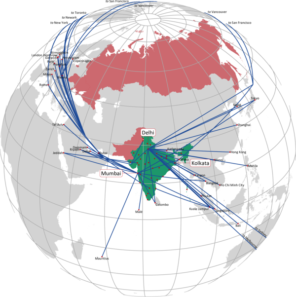 AIR INDIA INTERNATIONAL ROUTE NETWORK